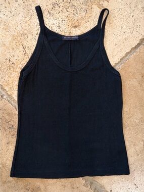 Brandy Melville Black Spaghetti Strap Ribbed Tank OS